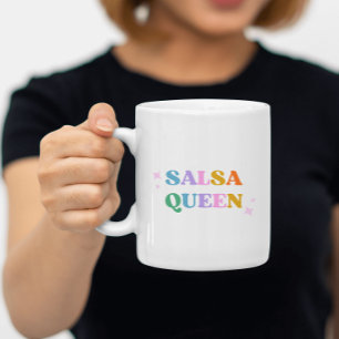 Salsa-drottning retro modern färgglad söt mugg