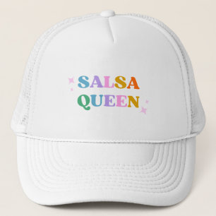 salsa drottning typografi färgrik retro modern keps