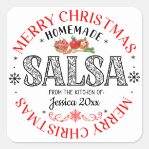 Salsa Hemmagjord God Jul Från Köket Fyrkantigt Klistermärke