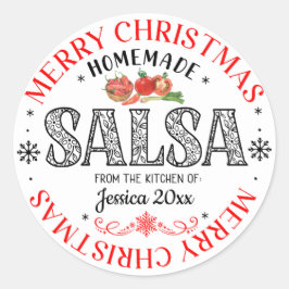 Salsa Hemmagjord God Jul Från Köket  Runt Klistermärke