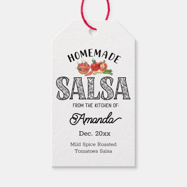 Salsa Homemade från köket i Namn Burk Presentetikett (Framsidan)