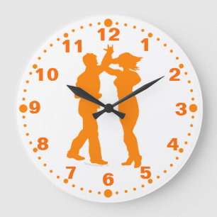 Salsa Latin Dance Spin Wall Clock med minuter Stor Klocka
