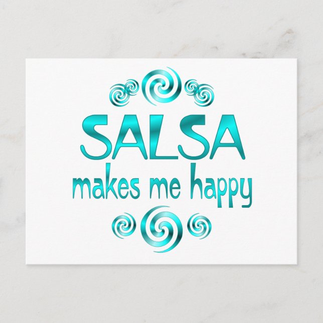 Salsa Makes Me Lycklig Vykort (Framsida)