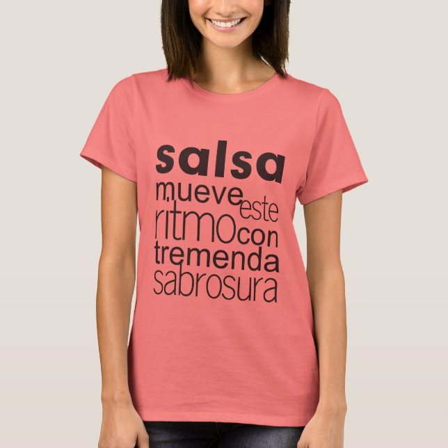 Salsa Mueve este ritmo con tremenda sabrosura T-shirt (Framsida)