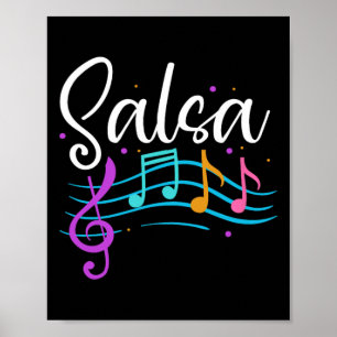 Salsa Musik noter Latin Music Dance Poster