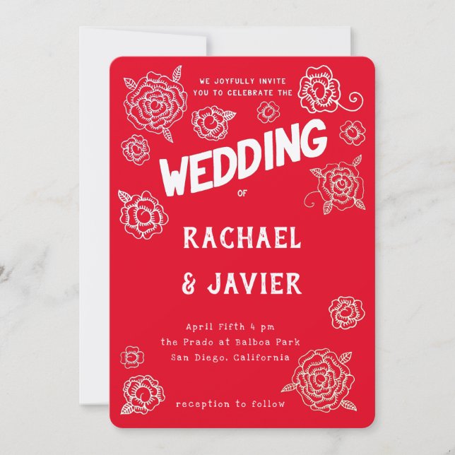 Salsa Rose wedding invitation Inbjudningar (Framsida)