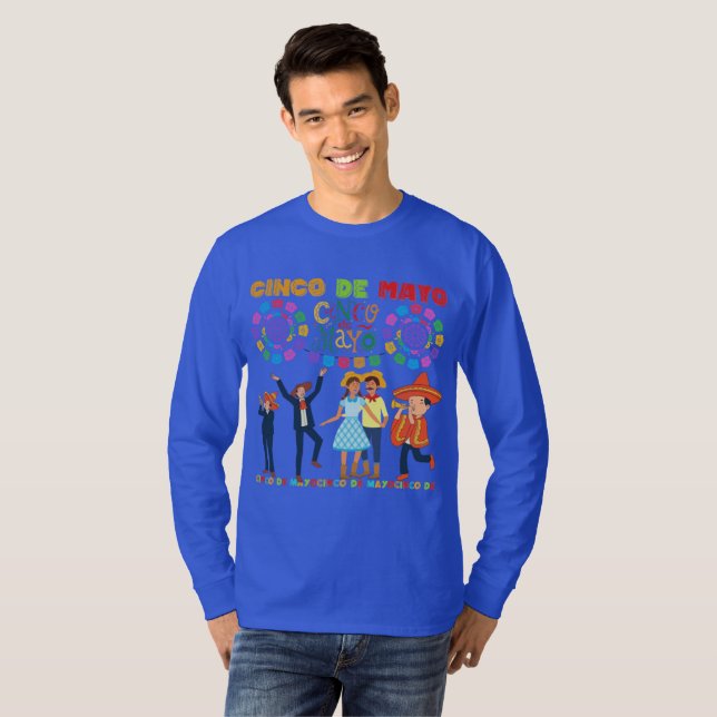 Salsa Sunsetfirande djup kunglig blå T Shirt (Hel framsida)