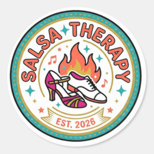 Salsa Terapi Dansälskare Klistermärke