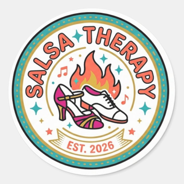 Salsa Terapi Dansälskare Klistermärke (Framsida)