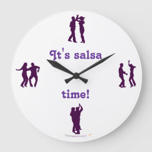 Salsa Time Dance har Silhouettes Wall Clock Stor Klocka