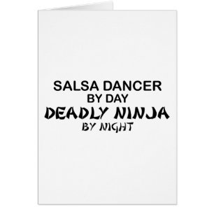 Salsadansare dödliga Ninja vid natt Hälsningskort