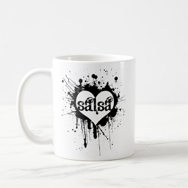 SALSAHJÄRTADESIGN FÖR NÅGON SALSERA ELLER SALSERO KAFFEMUGG (Vänster)