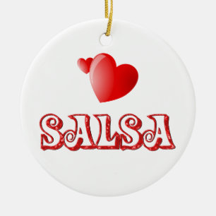 Salsahjärtor Julgransprydnad Keramik