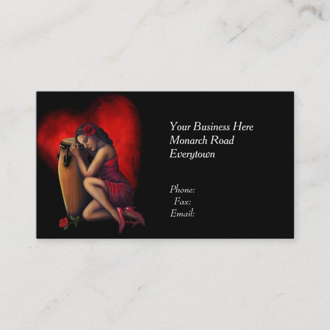 Salsahjärtslagvisitkortar Visitkort (Framsida)