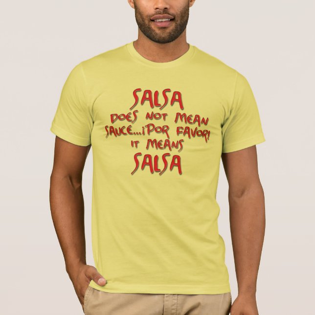 Salsan betyder salsa t-shirt (Framsida)