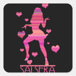 SALSERA - HETT DANCING GIRL FYRKANTIGT KLISTERMÄRKE