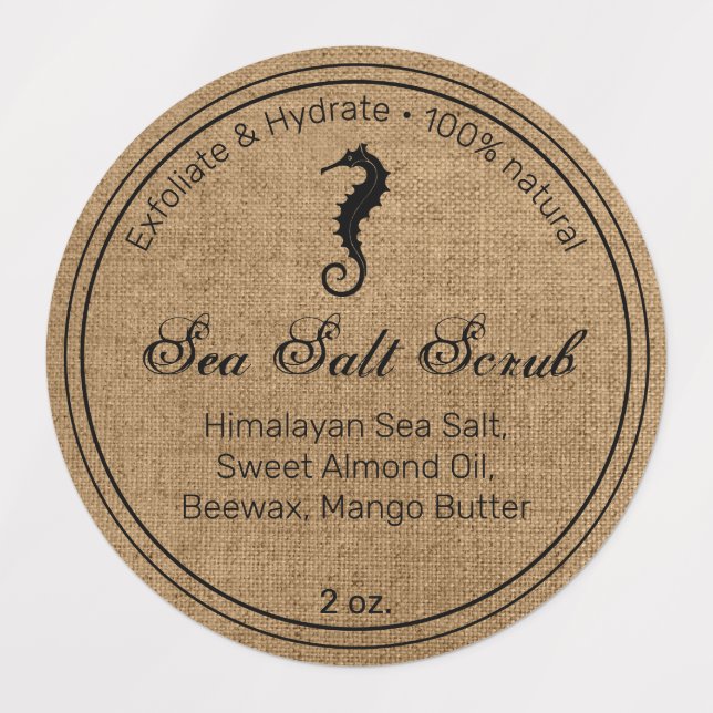 Salt av sjöhäst SCrub Klistermärke (Design 1)