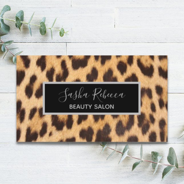 Salt av skönhet i chic SPA leopard Visitkort (girly chic beauty hair salon SPA leopard print Business Card)