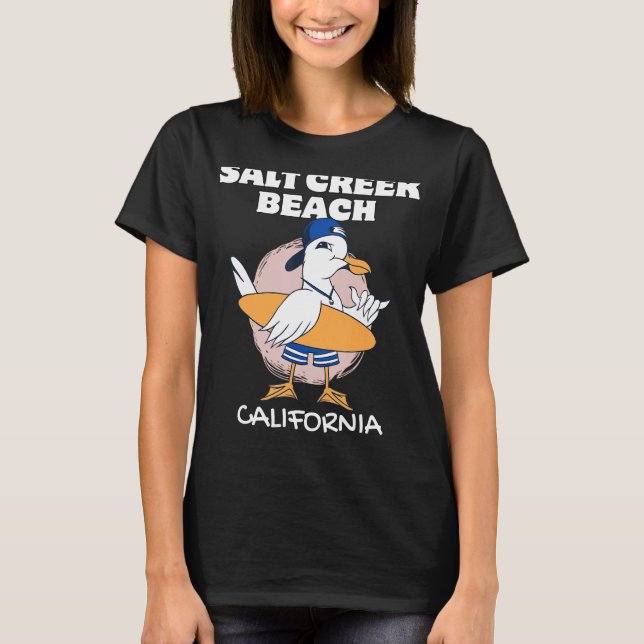 SALT BÄCK BEACH CALIFORNIA Surfing Retro Wave Vin T Shirt (Framsida)