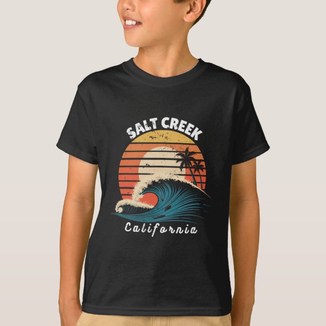 Salt Creek Beach California Women Men Surfboarding T Shirt (Framsida)