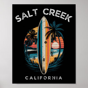 Salt Creek Beach Kalifornien Män Kvinnor Surfing Poster