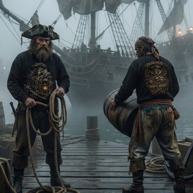 Salt-Cursed Captain – Dead Men Don’t Brag Lång Ärmad Tröja (Skapare uppladdad)