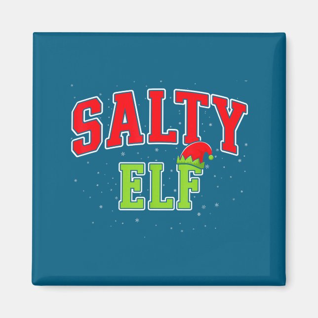 Salt Elf Jul Familj Matchande Grupp Xmas Magnet (Framsidan)