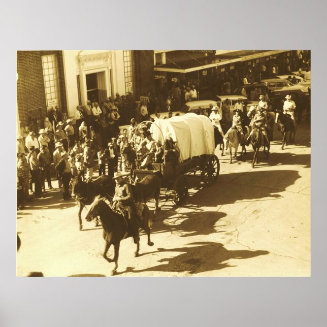 Salt Grass Trail Ride Via Downtown Houston, Tx Poster (Framsidan)