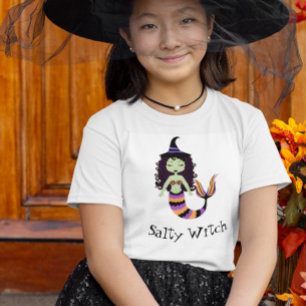 Salt häxa halloween sjöjungfru t shirt