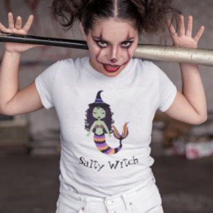 Salt häxa halloween sjöjungfru t shirt
