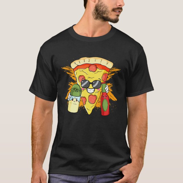 Salt Hett Sauce Pizza Sunglass Cheesy Hawaiian Tom T Shirt (Framsida)