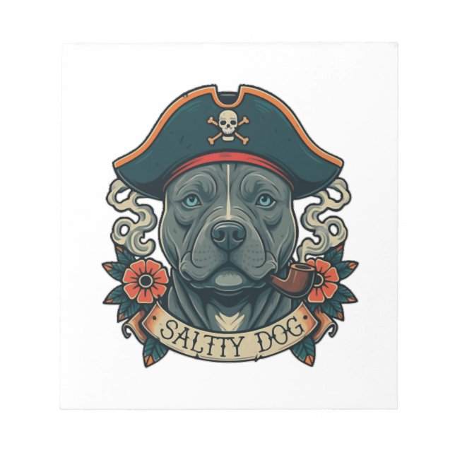 Salt hund Pitbull Anteckningsblock (Framsida)