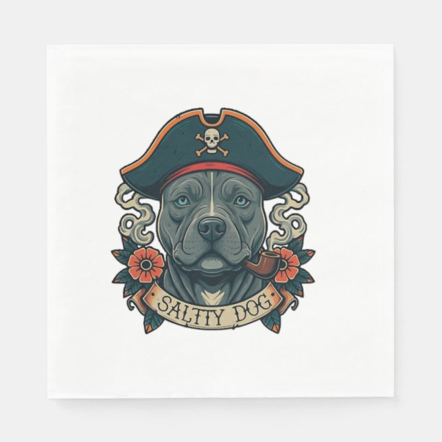 Salt hund Pitbull Pappersservett (Framsidan)