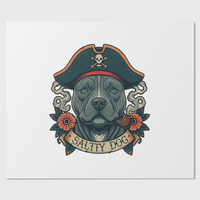 Salt Hund Pitbull Presentpapper (Platt)