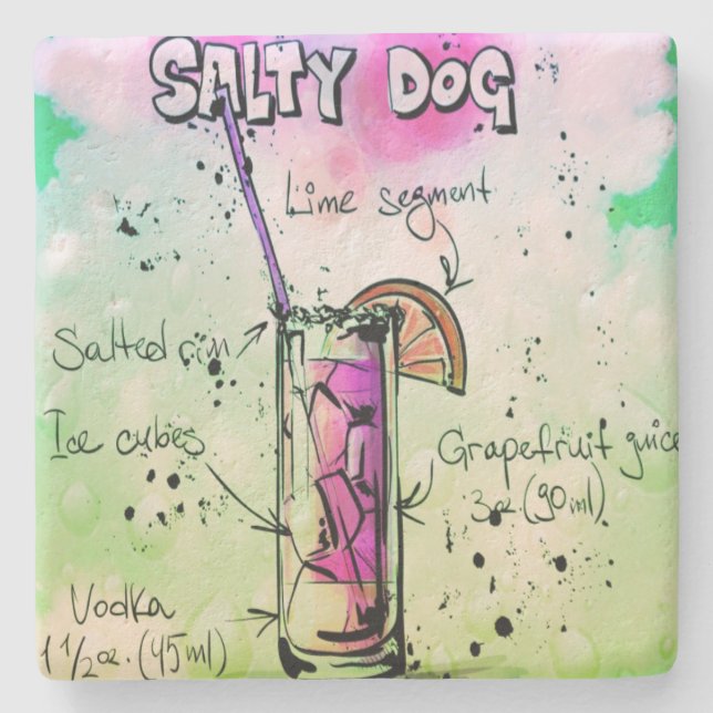 Salt hunddrinkrecept stenunderlägg (Framsidan)
