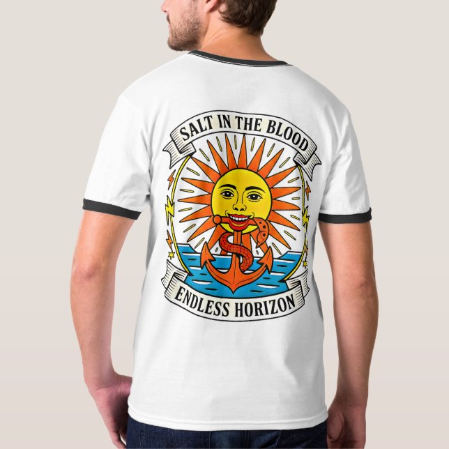 Salt i Blodet Sun & Anchor Nautiskt Äventyr T Shirt (Baksida)