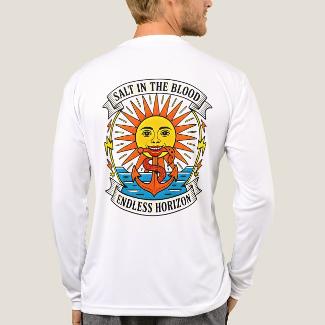 Salt i blodet Sun & Anchor Nautiskt Äventyr T Shirt (Baksida)
