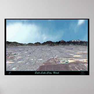 Salt Lake City i perspektiv II, Utah satellit p Poster