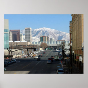 Salt Lake City och Wasatchen beklär Poster