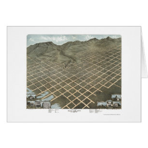 Salt Lake City panorama- karta för UT - 1870 Hälsningskort