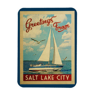 Salt Lake City segelbåtvintage resor Utah Magnet