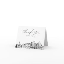 Salt Lake City Skyline Skiss Blank Tackkort