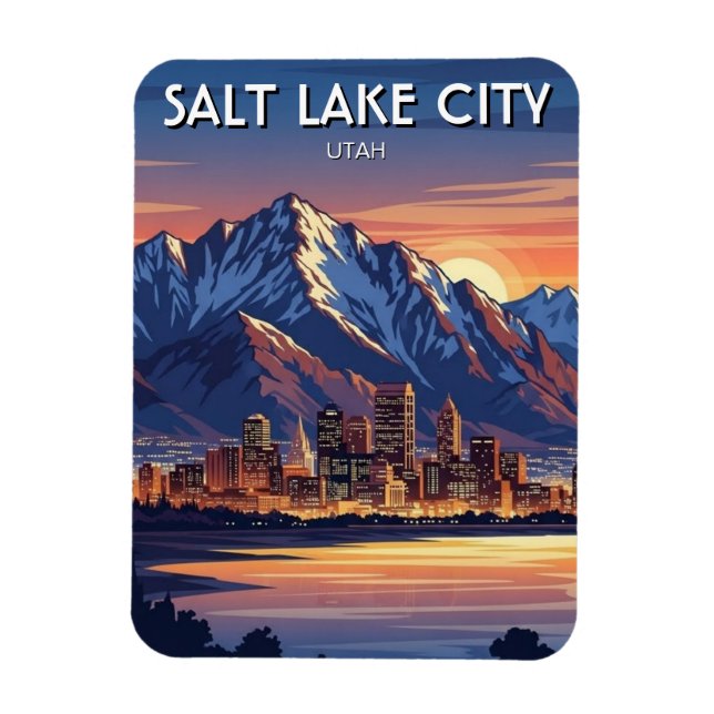 Salt Lake City Skyline Utah Magnet (Vertikal)