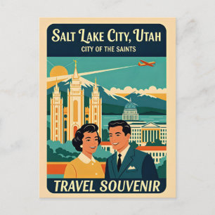 Salt Lake City Utah – 1950-talets Retro Resa Vykort