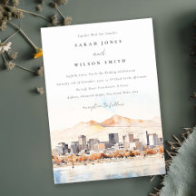 Salt Lake City, Utah Akvarell Landskaps Bröllop