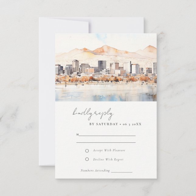 Salt Lake City Utah Akvarell Landskaps Bröllop OSA Kort (Framsida)