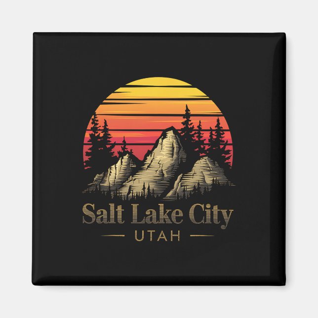 Salt Lake City Utah Bergvandring Souvenir Present  Magnet (Framsidan)