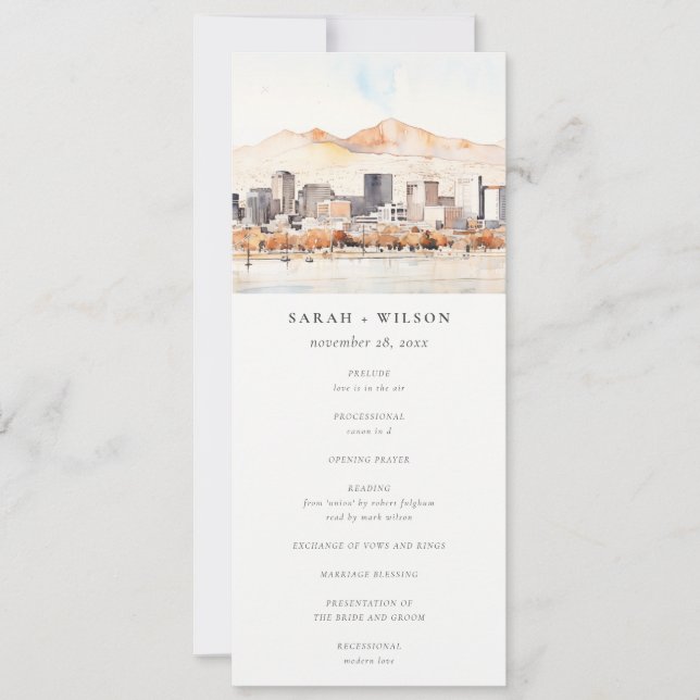 Salt Lake City, Utah Landscape Wedding Program (Framsida)