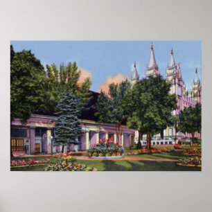 Salt Lake City Utah MormonTabernacle och tempel Poster