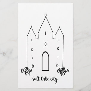 salt lake city utah tempel enkel modern brevpapper
